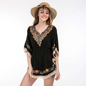 Ropa de moda para mujer, minitúnica Sexy de algodón 100%, informal, holgada, bordada a mano - Product Image 4