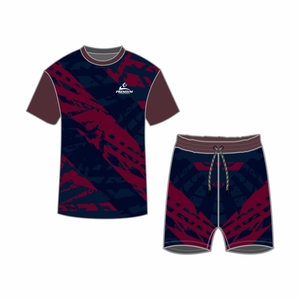Conjunto de Ropa Deportiva de Dos Piezas con Logotipo Personalizado, Color Sólido, Manga Corta, para Playa, Conjuntos Cortos para Hombre - Product Image 1