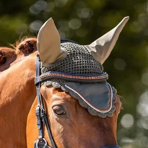 Meilleure vente Bonnet d'oreille de cheval équestre Logo personnalisé Voile de mouche de cheval Personnaliser la couleur Tricoté à la main Filet d'oreille de cheval OEM - Product Image 6