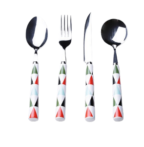 Ustensiles de cuisine faits à la main Cuillères colorées Table à manger Cuillère à café Fourchette Design personnalisé Ensembles de couverts - Product Image 4