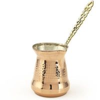 Pot à café en cuivre turc fabriqué à la main Design traditionnel 2025 avec poignée en laiton orné pour un brassage authentique et riche