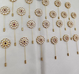 Broche Kundan para ceremonia de boda, Pin nupcial, accesorios, regalo de devolución, regalo de bienvenida, recuerdo de boda, broche de ropa de fiesta para invitados - Product Image 3