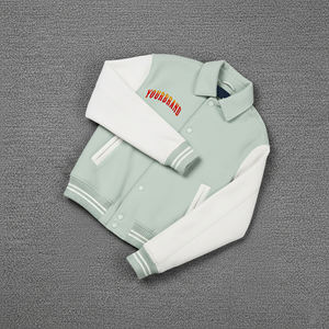 Nouvelle arrivée 2025 100% coton polaire varsity veste pour hommes personnalisé DTF imprimé logo poids lourd couleur bloc homme varsity veste - Product Image 6