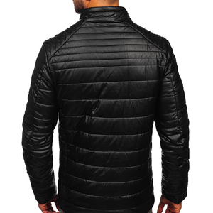 Vestes en cuir PU OEM conception personnalisée veste en cuir de moto classique veste en cuir de motards veste en cuir Puffer Sty - Product Image 3