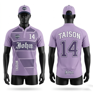 Maillot de rugby pour homme 180 GSM en polyester durable, toucher doux, lavande, avec empiècements contrastants, impression par sublimation, design de logo d'équipe personnalisé - Product Image 1