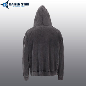 เสื้อฮู้ดผู้ชายสำหรับฤดูหนาว ผ้าฝ้ายฟลีซ 100% เป็นมิตรกับสิ่งแวดล้อม ระบายอากาศได้ดี กันลม สีพื้น  โลโก้ด้านหน้าแบบกำหนดเอง สไตล์สตรีทแวร์ 300 กรัม 420 กรัม - Product Image 3