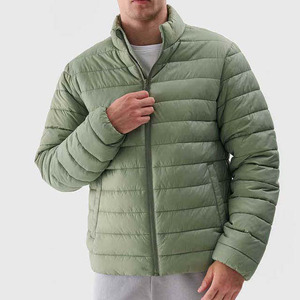 Vestes matelassées pour hommes de haute qualité personnalisées, imperméables et coupe-vent, en duvet vert, pour l'hiver - Product Image 6