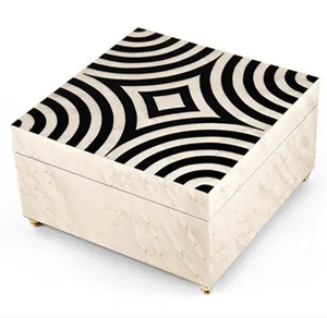 Joyero con Incrustaciones de Hueso y Joyero de Nácar con Decoración de Color Personalizada de la India - Product Image 6