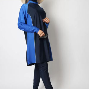 Maillot de bain islamique une pièce à manches longues pour femmes, style musulman, pantalon à coupe haute, burkinis religieux - Product Image 6