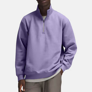 Venta al por mayor de alta calidad personalizado cálido polar pulóver cuarto de cremallera sudadera hombres sudadera lisa - Product Image 4