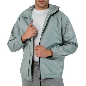 Veste coupe-vent imperméable respirante à logo personnalisé pour l'hiver pour hommes et femmes à capuche zippée en polyester écologique - Product Image 6