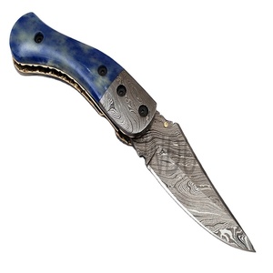 มีดพกพับดามัสกัส,พร้อมปลอกหนัง (Smk1223) - Product Image 1