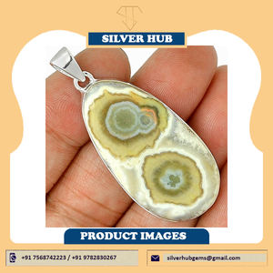 จี้พลอยแจสเปอร์สีเงินสเตอริ่ง925สวยคุณภาพสูงสไตล์พื้นเมืองการตั้งค่าขอบ OEM ODM ขายส่ง - Product Image 2