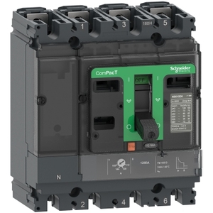 Interruttore Automatico Schneider Electric ComPacT NSX100H Modello C10H6TM050 con Unità di Sgancio TMD 70kA a 415VAC, 50A, 4 Poli, 3D - Product Image 1