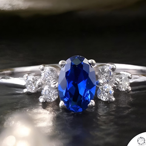 IGI certificado CVD HPHT Fancy Lab Grown creado anillo de compromiso de Diamante Azul 14K anillos de oro blanco joyería de mujer - Product Image 3