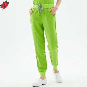 Estiramiento Multi bolsillo Zip Collar Unisex Quirúrgico Top Pant Beauty Hospital Uniforme médico Cuidado de enfermería Scrubs Suit Scrubs Sets - Product Image 5