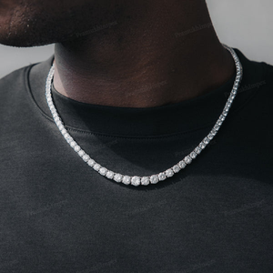 18K or blanc Moissanite Tennis chaîne collier luxe Hip Hop Style rappeur bijoux coupe Moissanite bijoux de mode - Product Image 6