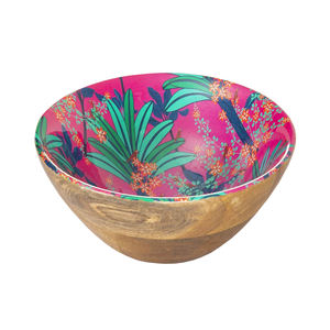 Cuenco de madera de calidad Industrial con diseño multicolor impreso madera decorativa cuencos de frutas decoración del hogar Accesorios vajilla - Product Image 1