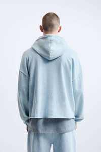 Vintage Wash <b>Men's</b> Cotton Oversized Drop Shoulder Raw Hem Cropped Boxy Hoodie Streetwear Pullover Hoodies for <b>Men</b> <b>Clothing</b> 2024 - Product Image 3