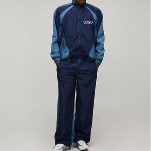 Conjunto Deportivo de Dos Piezas para Hombre, Chaqueta y Pantalones de Forro Polar para Invierno, Diseño Colorblock 2026, Logotipo Personalizado, Ropa Deportiva Informal - Product Image 1