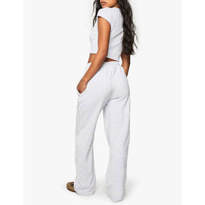 100% coton gros femmes survêtements séchage rapide survêtements manches courtes femmes respirant survêtements - Product Image 5