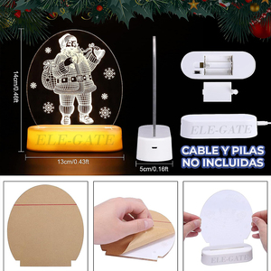 Lampada Natalizia 3D in Acrilico, Stile Ecologico con Luce Magica a Batteria, Decora le Tue Feste con Stile - Product Image 2