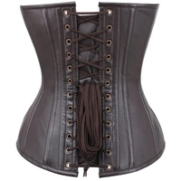 Bustier Corset Gothique Respirant en Toile et Similicuir pour Femme, Personnalisable avec Logo OEM, Effet Sculptant, Crop Top