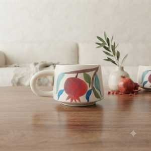Taza de Café de Cerámica Mediterránea con Relieve Floral Turco 3D Personalizada al por Mayor, Hecha a Mano y Pintada a Mano, con Cuchara, Regalo Turístico de Viaje - Product Image 6