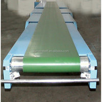Convoyeur à bande incurvée horizontale réglable en acier inoxydable, doté d'une bande en PU/PVC résistante à la chaleur et durable