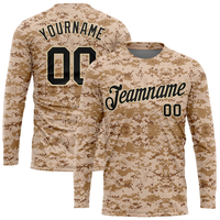 Nouveau design à manches longues camouflage sublimation élégant hommes femmes ajusté extérieur t-shirts logo personnalisé conception sublimation t-shirts