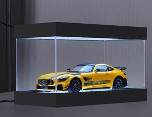 กล่องโชว์รถยนต์ทรงสี่เหลี่ยมผืนผ้าทำจากอะคริลิคพร้อมไฟ LED เคสเก็บของกันฝุ่นใสสำหรับโมเดลรถหล่อจากพลาสติก - Product Image 1