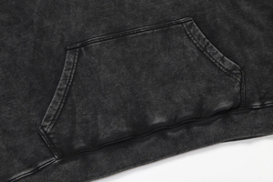 Sweat à capuche zippé détruit la décoloration du soleil et le lavage à l'acide, ensemble de coton mélangé Logo personnalisé Vintage Stone Wash Hoodie pour hommes - Product Image 4