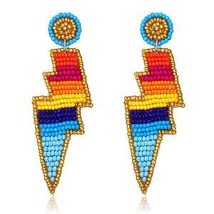 Rani diseño blanco dorado estilo europeo y americano pendientes de oro empanado venta al por mayor pendientes de cuentas occidentales conjunto bohemio - Product Image 2