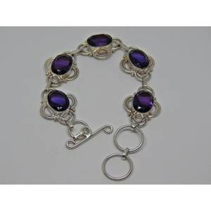 Bracelet de bijoux en argent d'améthyste naturelle fait à la main Bracelet de perles fines pour filles et femmes Article de cadeau unique - Product Image 5