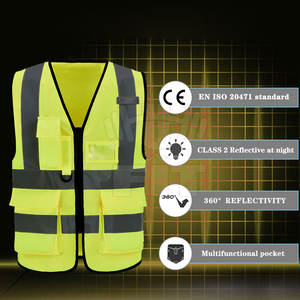 Logo personnalisable Gilet haute visibilité Polyester haute visibilité Construction Travail Équipement de sécurité réfléchissant - Product Image 4