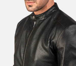 Chaqueta de cuero puro Nuevo estilo de moda con cremallera Chaqueta de cuero para hombre - Product Image 6