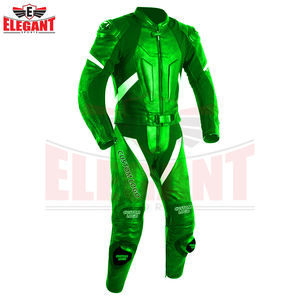 Combinaison en cuir de moto unisexe de style actuel, équipement de course de moto avec design imprimé coupe-vent, cuir véritable pour une utilisation hivernale - Product Image 5