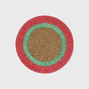 แผ่นรองแก้วลูกปัดสีทองทรงกลมตกแต่งด้วยมือหรูหราเหมาะสำหรับโต๊ะรับประทานอาหารของตกแต่งที่รองแก้วบ้านและโรงแรม - Product Image 1