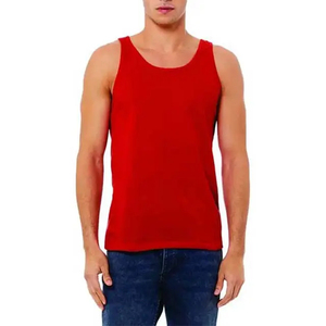 เสื้อกล้ามออกกำลังกายผ้าฝ้าย/ใยไผ่ พิมพ์โลโก้ได้ตามต้องการ สำหรับผู้ชาย สไตล์สตรีทแวร์ ใส่สบาย ระบายอากาศได้ดี ทรงโอเวอร์ไซส์ เหมาะสำหรับฤดูร้อน - Product Image 1