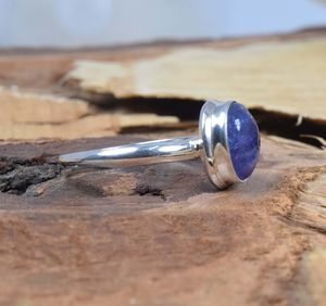 Real Blue Tanzanite 925 Sterling Silver Rhodium Plated Solitaire Ring Vintage Luxury Premium Grade Jewelry February Birthstone - Product Image 2