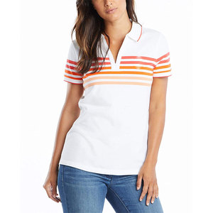 Camiseta de polo informal transpirable para mujer en tela suave Suministro a granel Característica comprimida disponible en colores lisos sólidos - Product Image 2