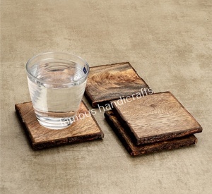 Sous-verres en bois de caboteur de bambou de noix carrée ronde d'approvisionnement d'usine pour la table basse - Product Image 2