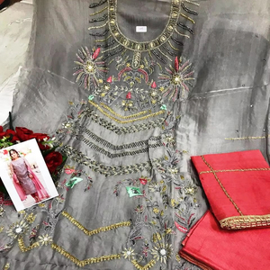 Concepteur moderne non cousu fantaisie brodé à la main pieds non cousus costumes pour femmes indien mode avant style traditionnel - Product Image 1