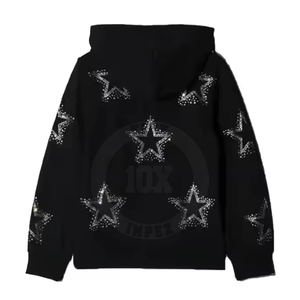 Services OEM Haute Qualité Hiver Coton Mélangé Strass Hoodies Meilleure Vente Vêtements Respirant Strass Hoodies - Product Image 2