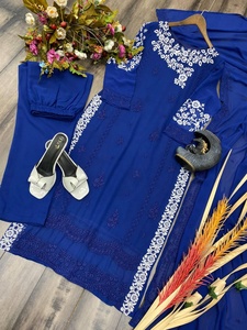 Vestidos Shalwar Kameez de Chifón con Bordado Pesado Hecho a Mano, Diseño de Alta Costura, para Mujer, Estilo Indio Pakistaní, para Fiestas, Casual, para Exteriores - Product Image 6