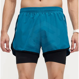 Wholesale Double <b>Layer</b> Athletic Shorts for Men Latest Design Solid Private Label Fitness Wear Latest Design Wholesale Price - Product Image 1