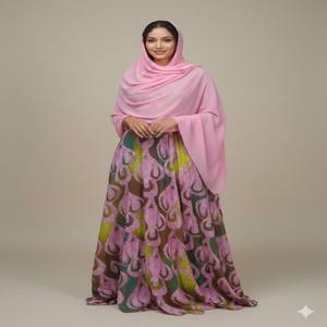 Vestido Tradicional Somalí de Alta Calidad, Última Moda, Diseño Floral Jacquard con Textura Twill, para Niñas, Ideal para Bodas y Fiestas - Product Image 3