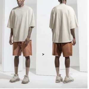 Usine de haute qualité personnalisée plaine sonnerie Fitness coton séchage rapide décontracté bouffée impression goutte épaule vierge Jersey court ONeck solide - Product Image 1