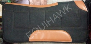 <b>Top</b> Selling Western <b>Woolen</b> Felt Contoured Saddle Pad with Leather Patch for Riding - Product Image 5