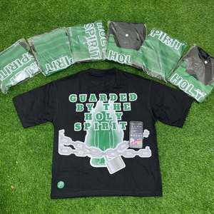 Impresión personalizada 100% algodón 450GSm hombres camiseta Hip Hop en blanco camiseta blanca de alta calidad personalizada - Product Image 2